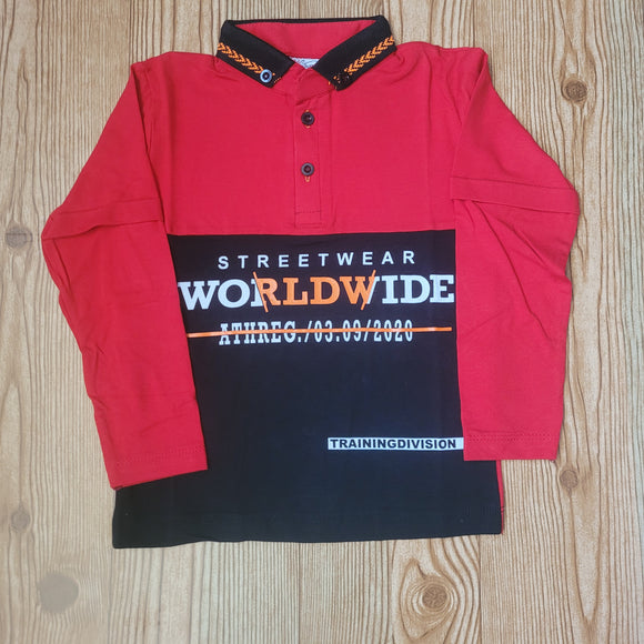 Worldwide collared long sleeve shirt