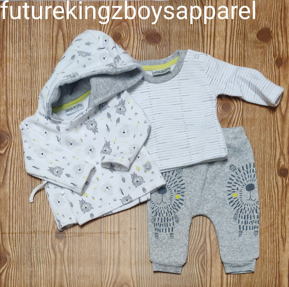 Lion 3 pc hooded baby set - Future Kingz Boys Apparel & Accessories 
