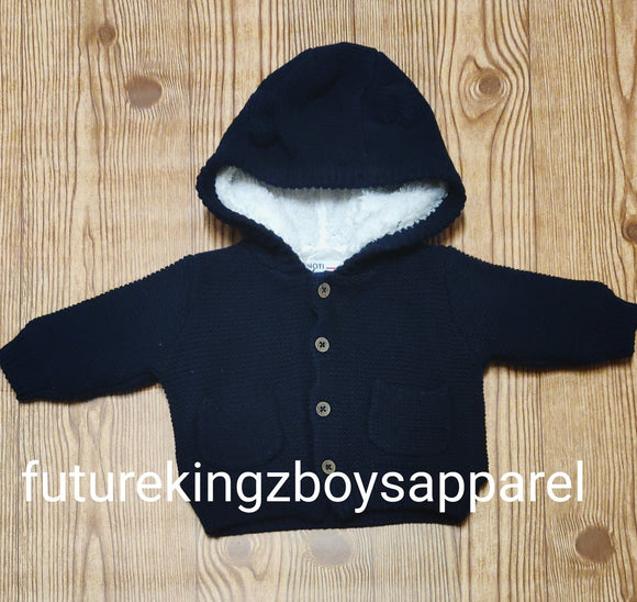 Knitted fur lined baby cardigan - Future Kingz Boys Apparel & Accessories 