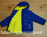 Royal/Lime Boys/Toddlers Puffa Coat - Future Kingz Boys Apparel & Accessories 